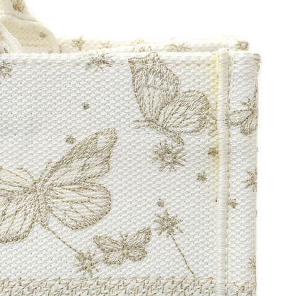 Exclusive Christian Dior White Gold Canvas Embroidered Medium Zodiac Print Book Tote — Alternate View 11