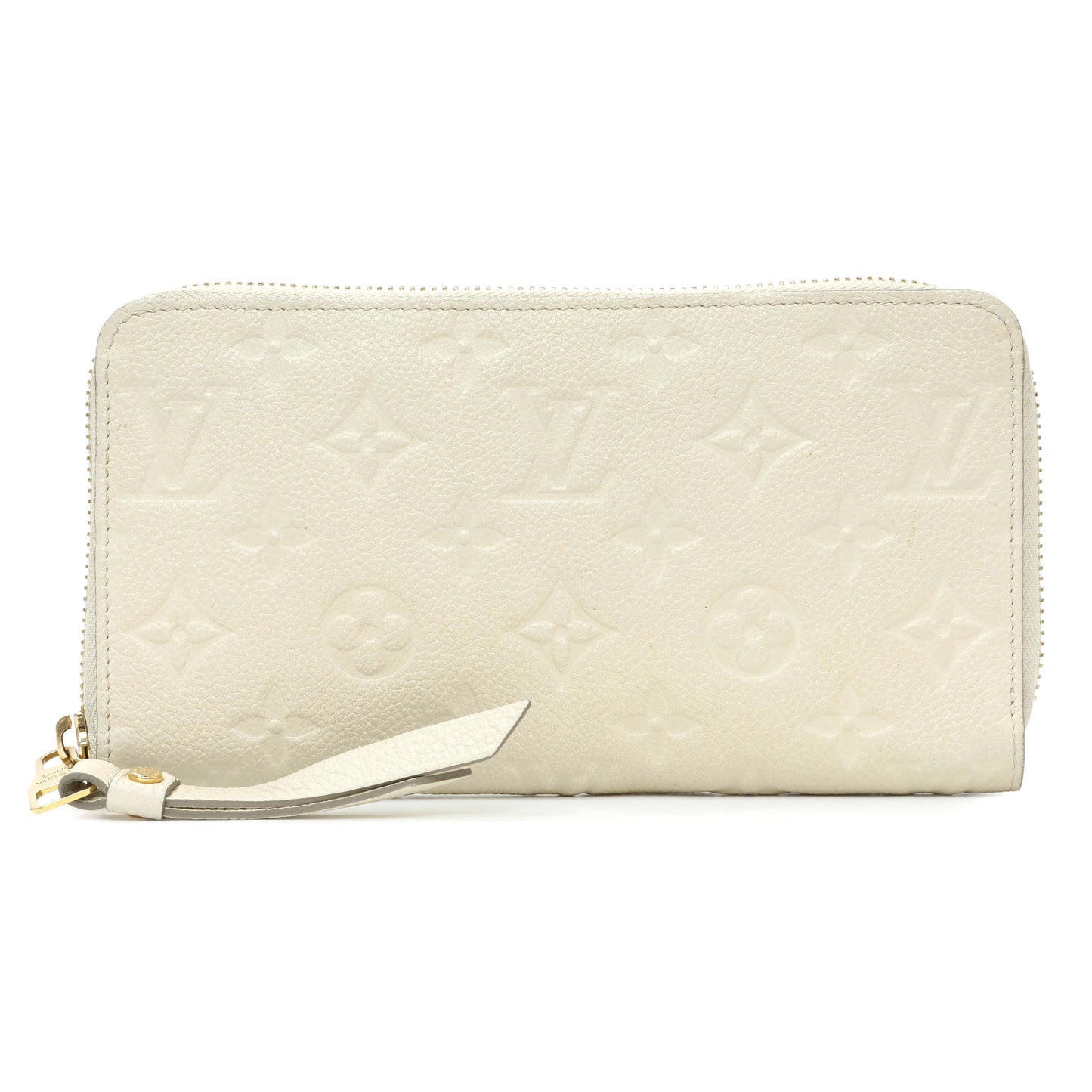 Exclusive Louis Vuitton White Empreinte Zippy Organizer — Front View