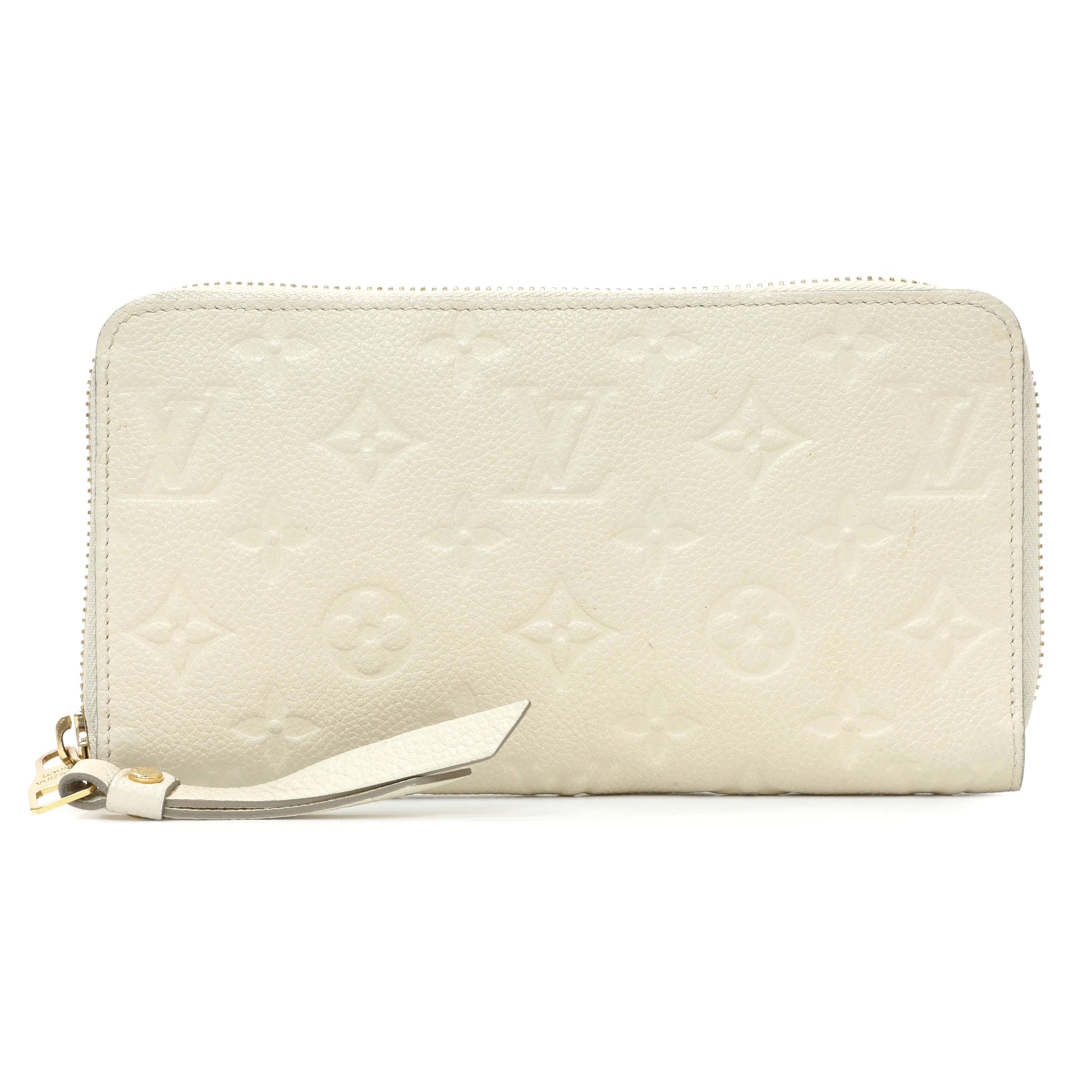 Exclusive Louis Vuitton White Empreinte Zippy Organizer — Front View