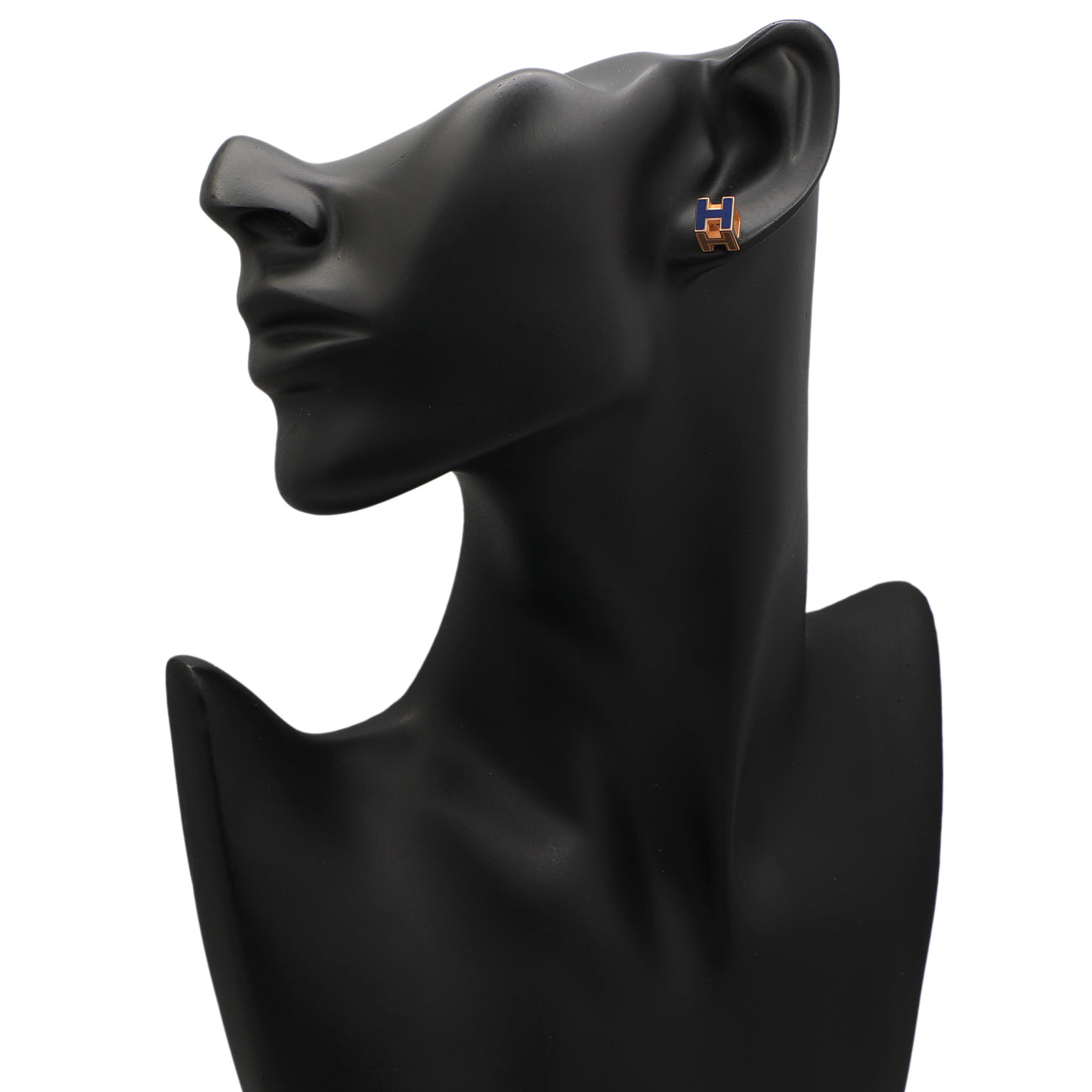 Exclusive Hermes Lacquered Cage d'H Earrings — Back View