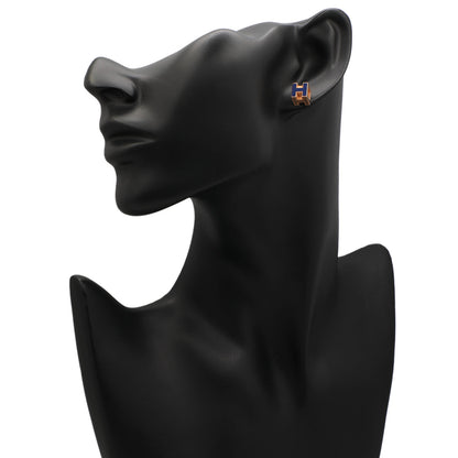 Exclusive Hermes Lacquered Cage d'H Earrings — Back View