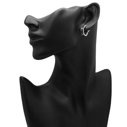 Exclusive Cartier 18K White Gold Diamond Love Earrings — Back View