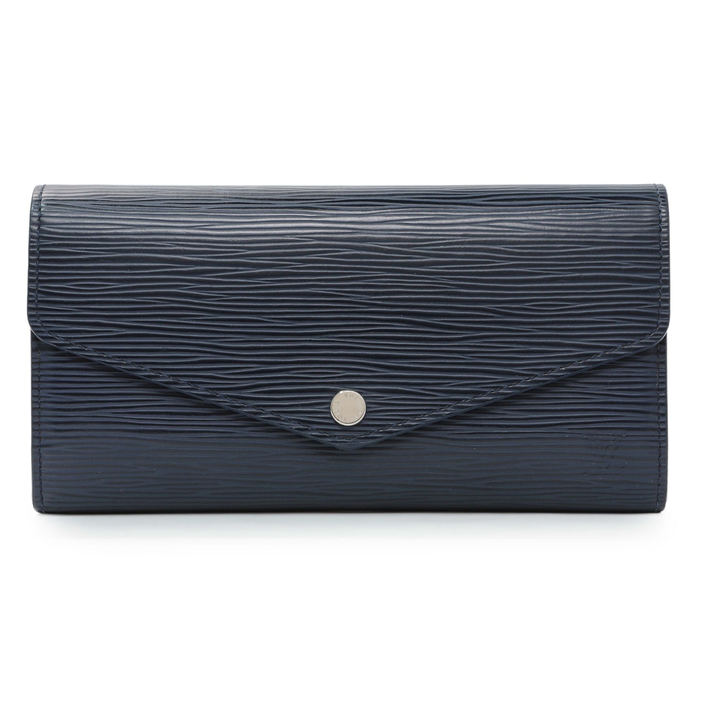 Exclusive Louis Vuitton Blue Epi Sarah Wallet — Front View