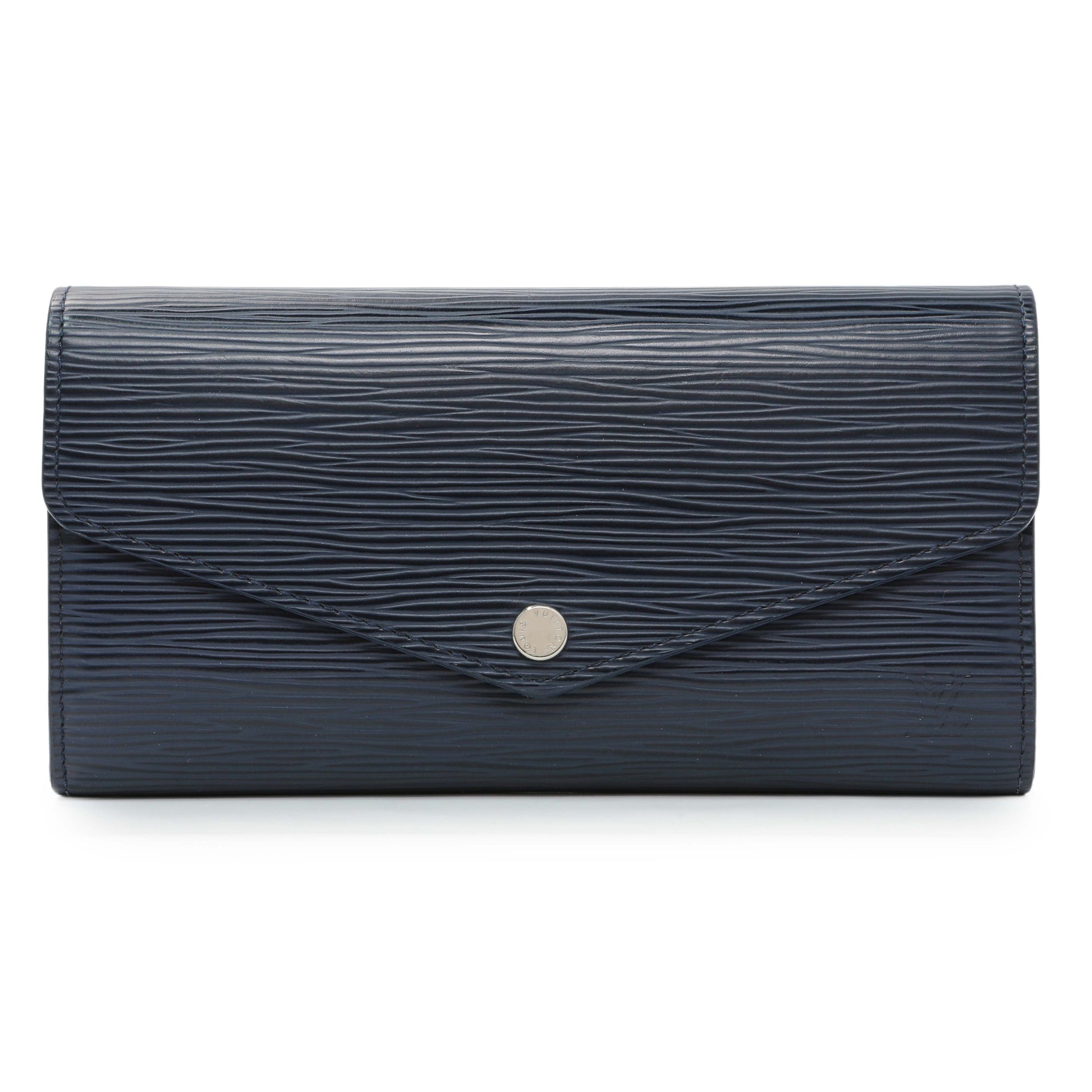 Exclusive Louis Vuitton Blue Epi Sarah Wallet — Front View