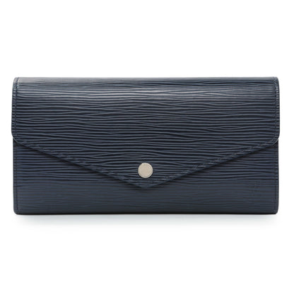 Exclusive Louis Vuitton Blue Epi Sarah Wallet — Front View