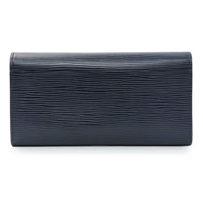 Exclusive Louis Vuitton Blue Epi Sarah Wallet — Side View