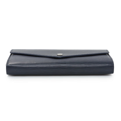 Exclusive Louis Vuitton Blue Epi Sarah Wallet — Back View