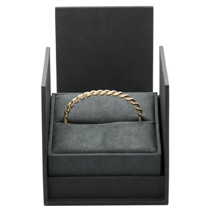 Exclusive David Yurman 18K Yellow Gold Diamond 5mm Sculpted Cable Flex Bracelet — Top View