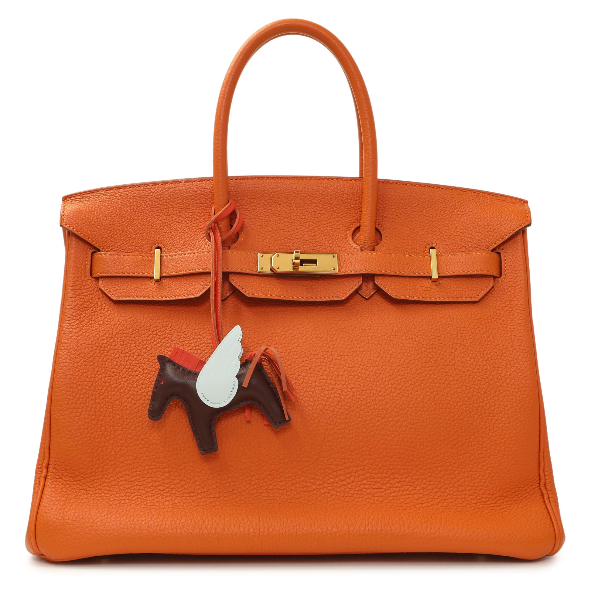 Exclusive Hermes Milo Lambskin Grigri Rodeo Pegase Horse Bag Charm PM — Detail View