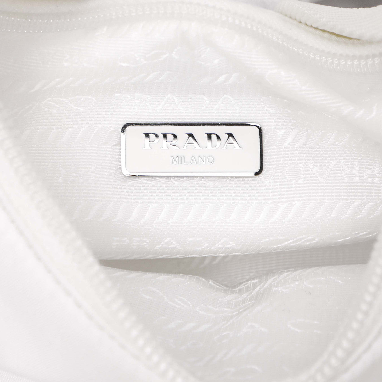 Exclusive Prada Bianco Re-Nylon Mini Re-Edition 2000 — Detail View