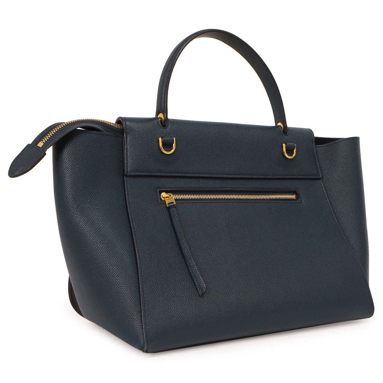 Exclusive Celine Blue Grained Calfskin Mini Belt Bag — Side View