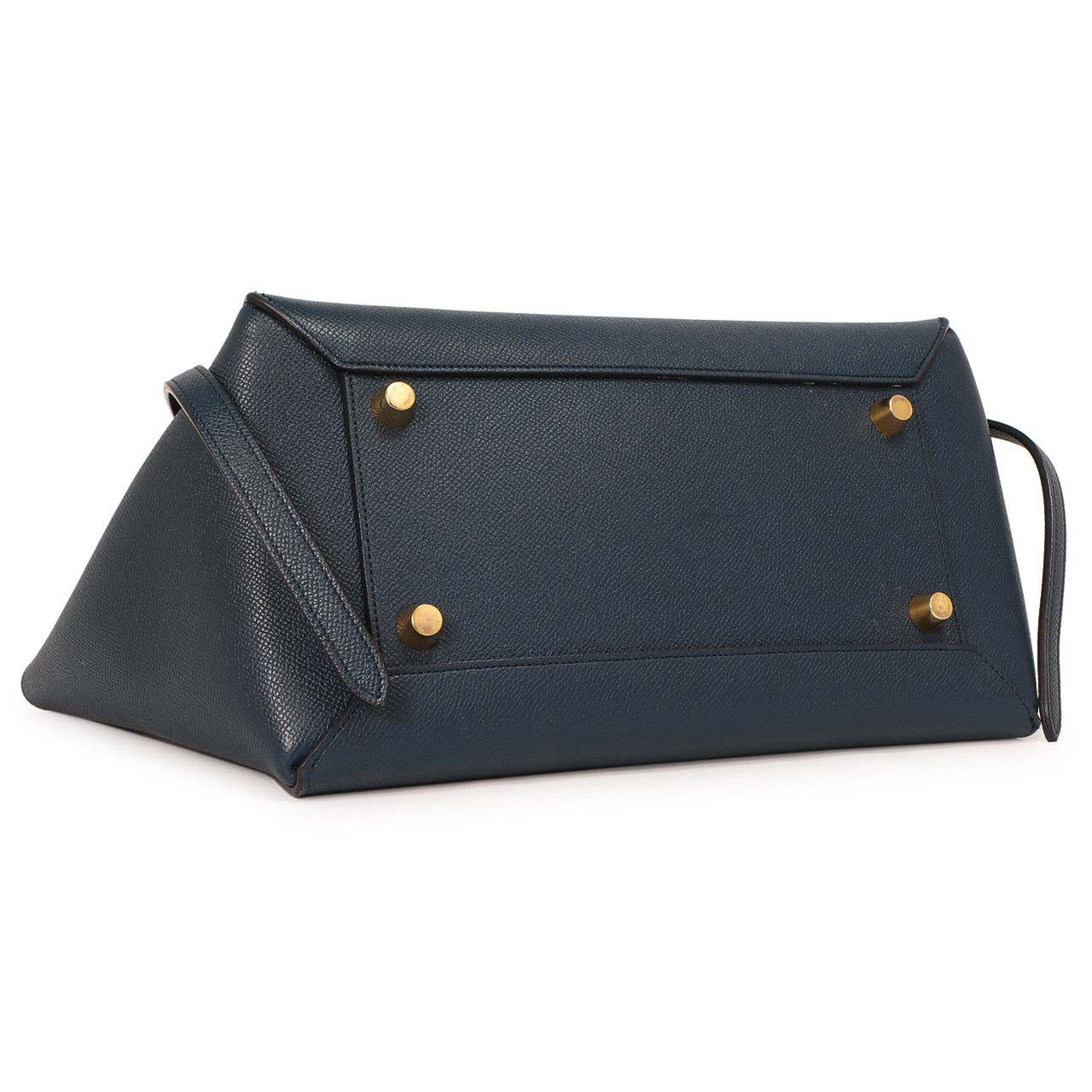 Exclusive Celine Blue Grained Calfskin Mini Belt Bag — Back View