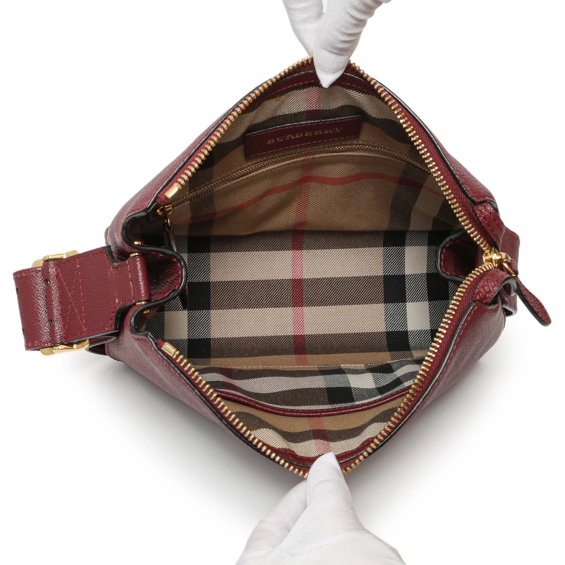 Exclusive Burberry Burgundy Grained Calfskin Small Helmsley Crossbody — Alternate View 9