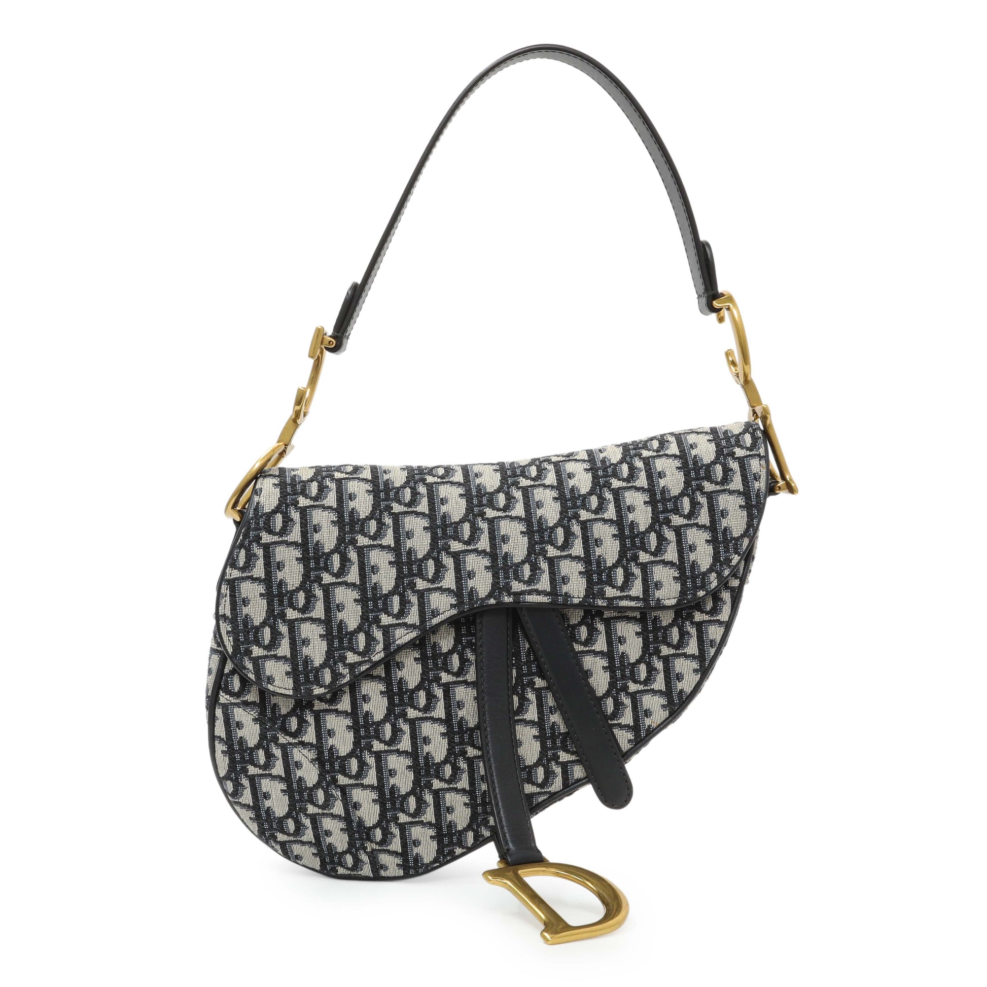 Exclusive Christian Dior Oblique Saddle Bag — Front View