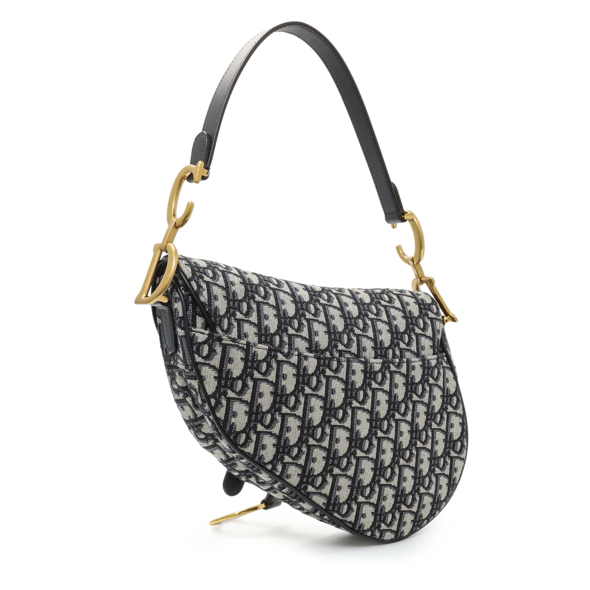 Exclusive Christian Dior Oblique Saddle Bag — Side View