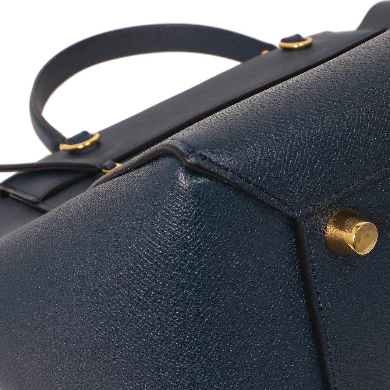 Exclusive Celine Blue Grained Calfskin Mini Belt Bag — Lifestyle View