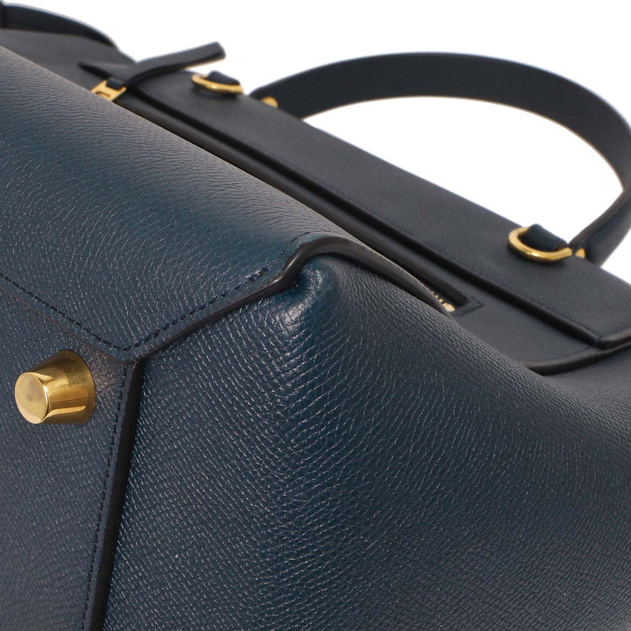 Exclusive Celine Blue Grained Calfskin Mini Belt Bag — Detail View
