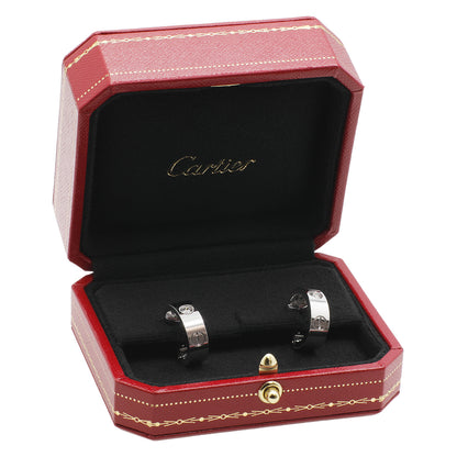 Exclusive Cartier 18K White Gold Diamond Love Earrings — Top View