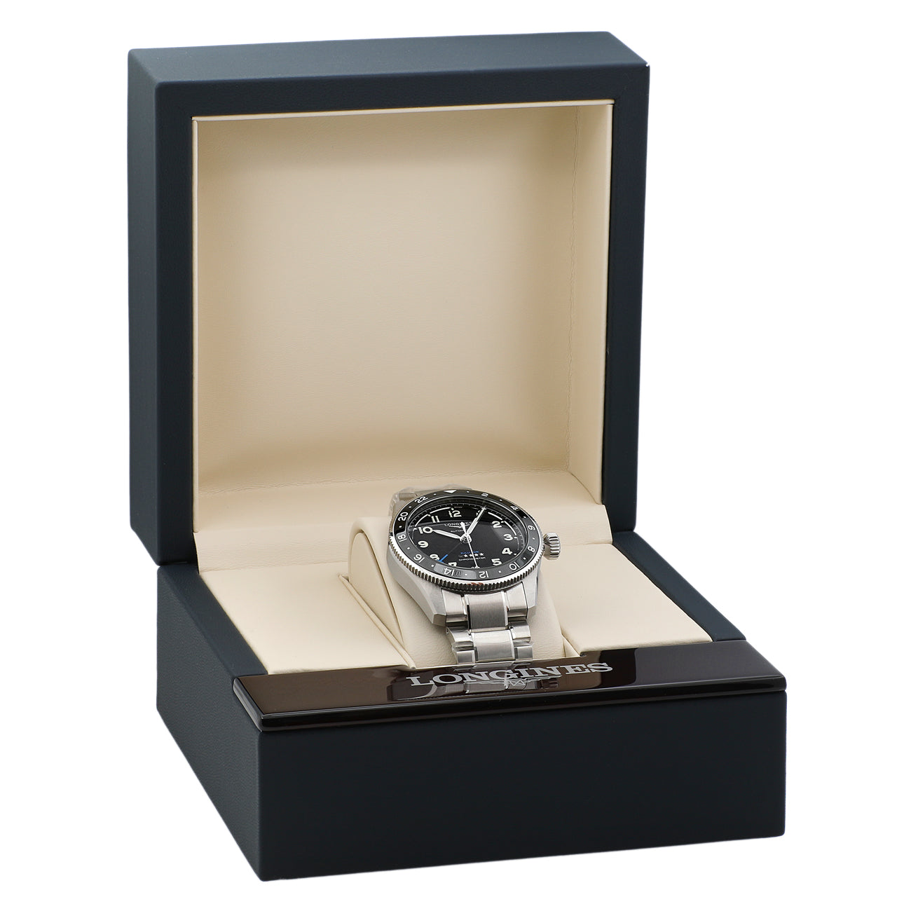 Exclusive Longines Stainless Steel Spirit Zulu Time L38024536 — Detail View
