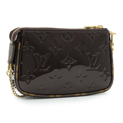 Exclusive Louis Vuitton Amarante Vernis Monogram Mini Pochette Accessories — Side View