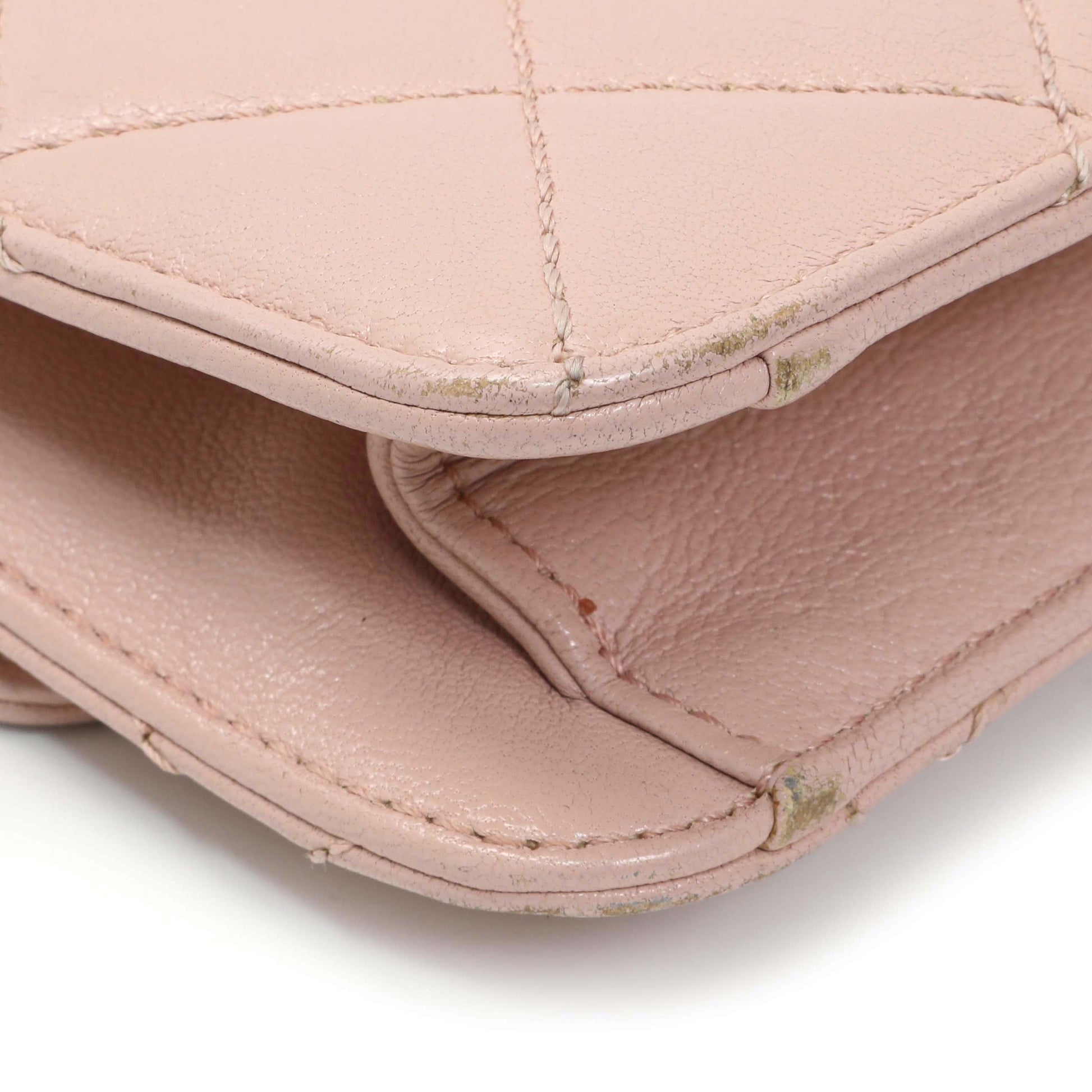 Exclusive Chanel Pink Quilted Sheepskin Mini Beauty Lock Flap — Lifestyle View