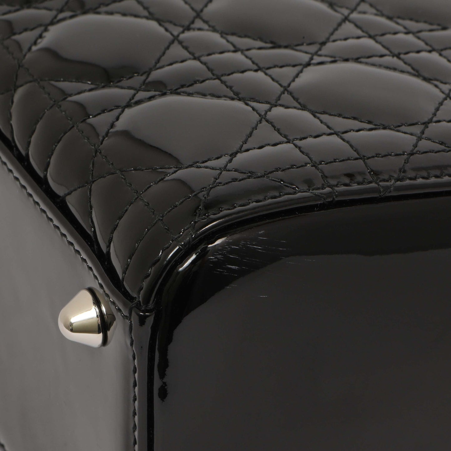 Exclusive Christian Dior Black Patent Cannage Large Lady Dior — Alternate View 8