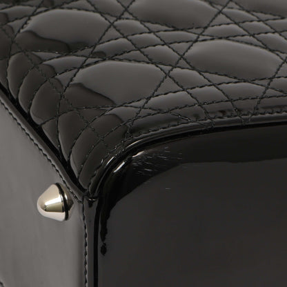 Exclusive Christian Dior Black Patent Cannage Large Lady Dior — Alternate View 8