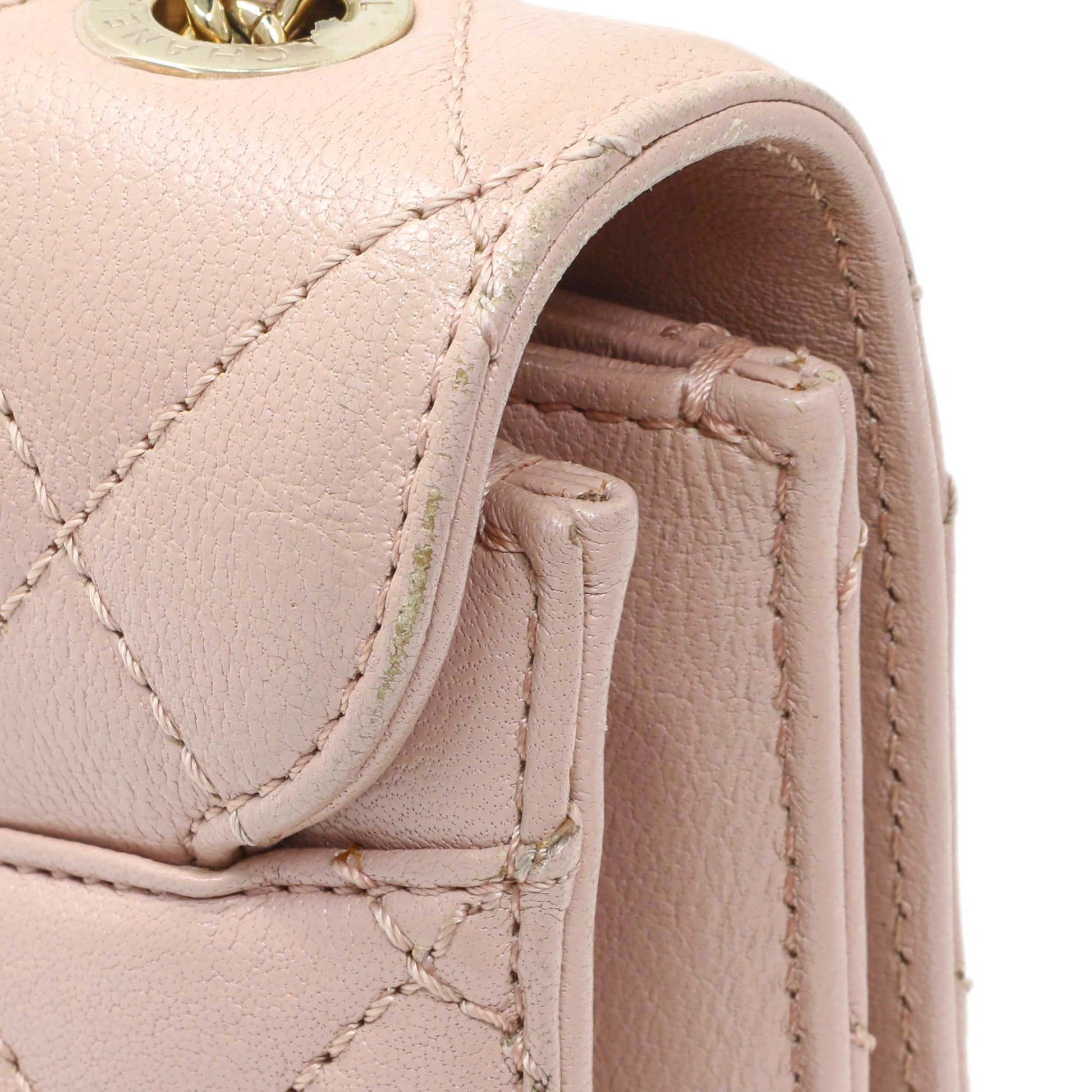 Exclusive Chanel Pink Quilted Sheepskin Mini Beauty Lock Flap — Alternate View 9