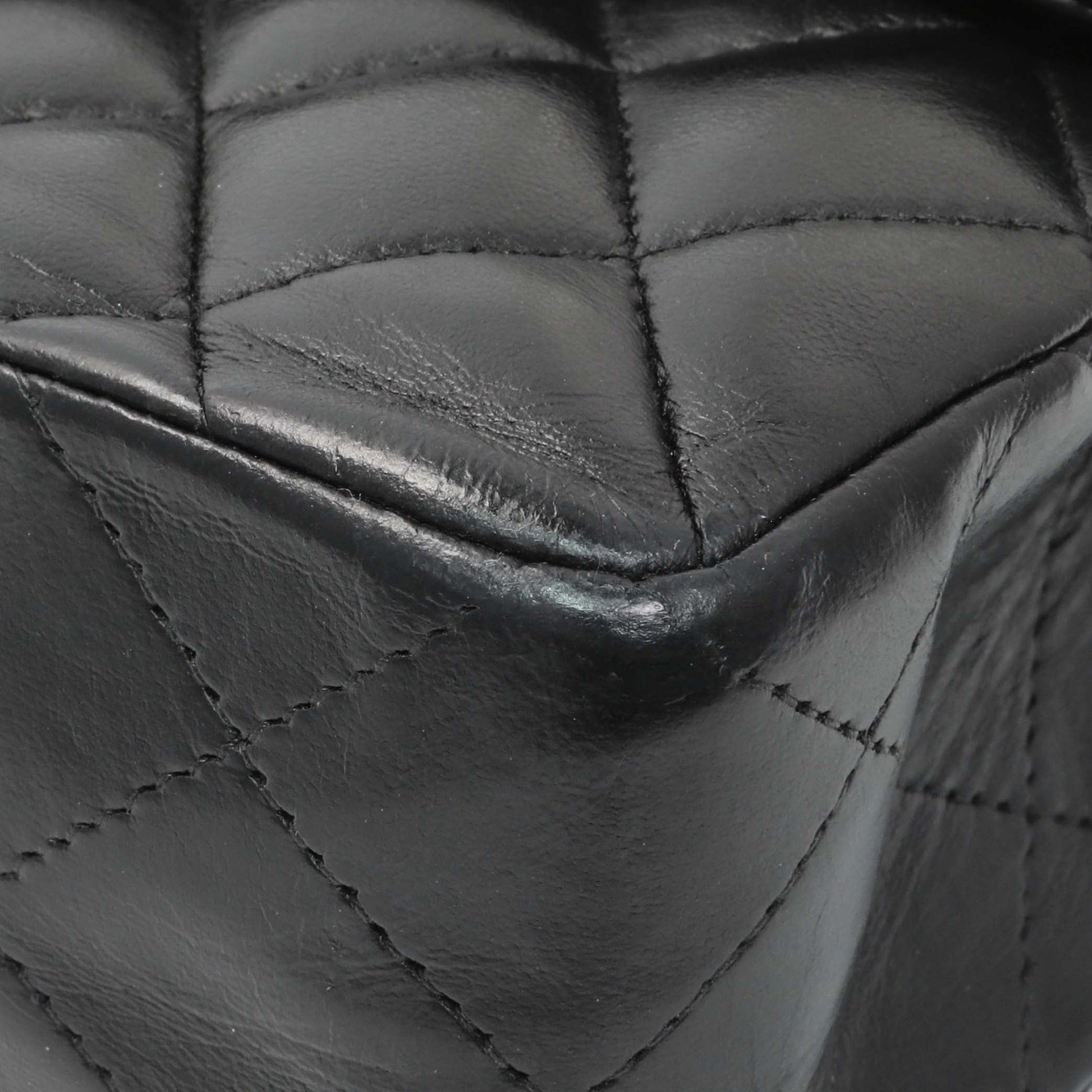Exclusive Chanel Black Quilted Lambskin Small Double Flap — Detail View