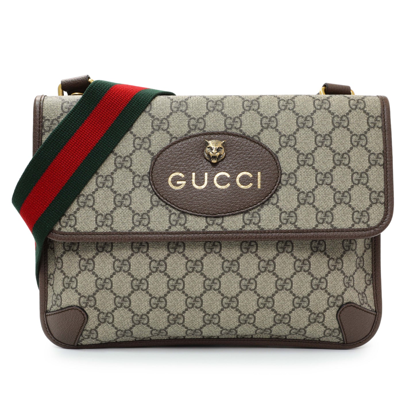 Exclusive Gucci GG Supreme Monogram Web Neo Vintage Messenger Bag — Front View