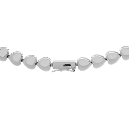 Exclusive 18K White Gold Riviere Blossom 13.37 Carat Diamond Necklace — Side View