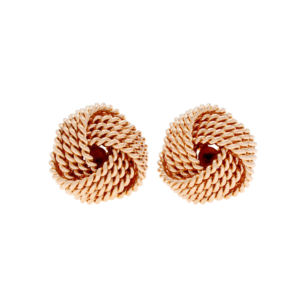 Exclusive Tiffany & Co. 18K Rose Gold Twist Knot Earrings — Front View