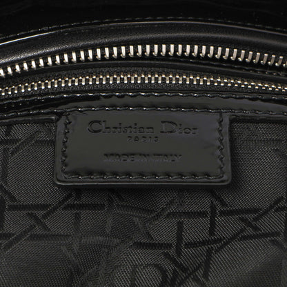 Exclusive Christian Dior Black Patent Cannage Large Lady Dior — Detail View
