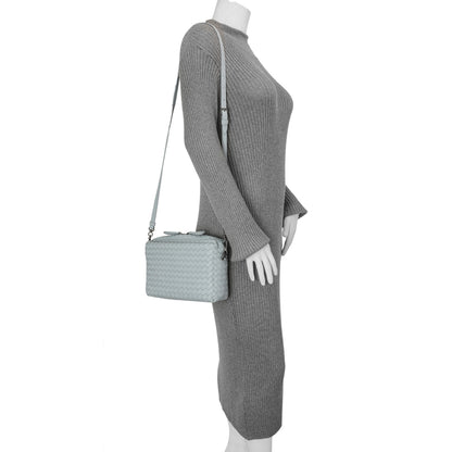 Exclusive Bottega Veneta Blue Nappa Intrecciato Crossbody Bag — Alternate View 7