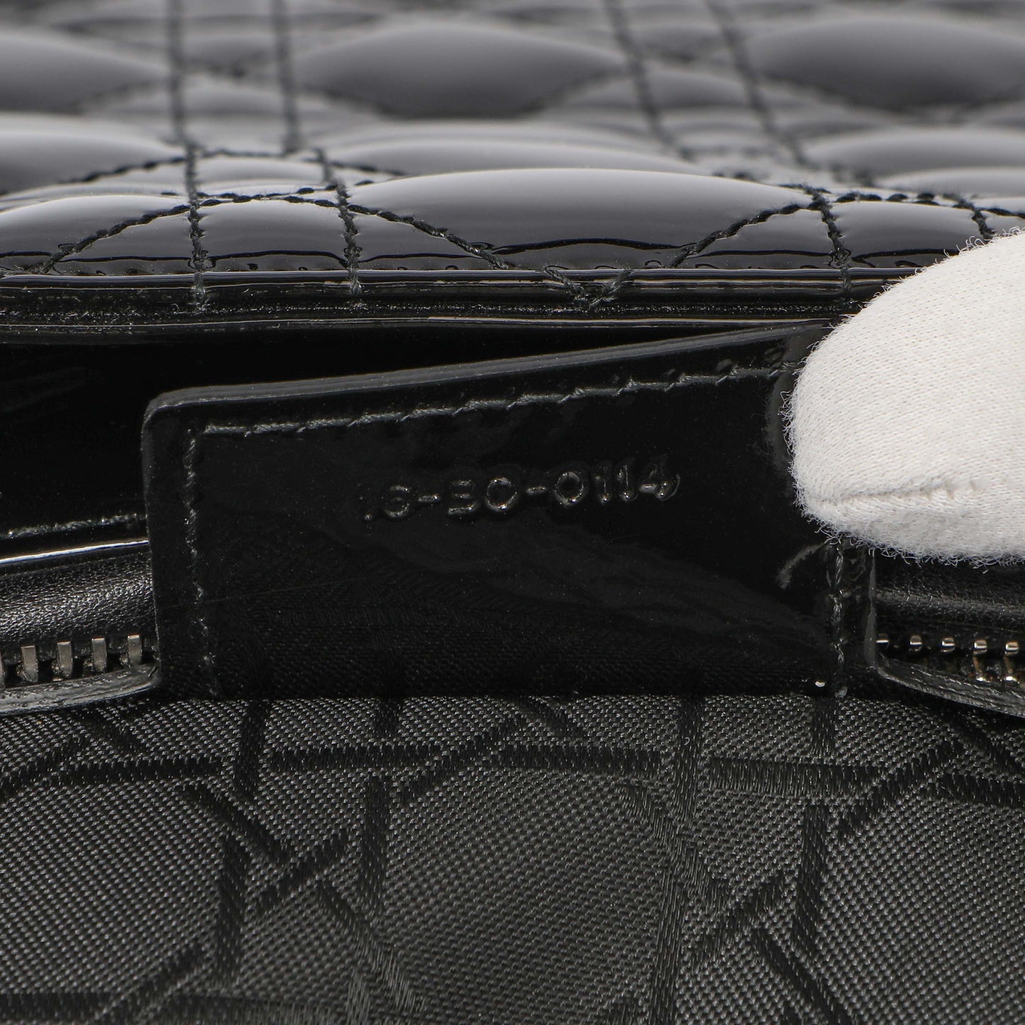 Exclusive Christian Dior Black Patent Cannage Large Lady Dior — Lifestyle View