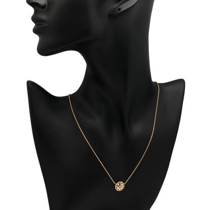 Exclusive Christian Dior 18K Yellow Gold Diamond Mother of Pearl Rose des Vents Necklace — Detail View
