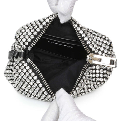 Exclusive Alexander Wang Black Silver Mesh Crystal Rhinestone Mini Heiress Pouch — Alternate View 8