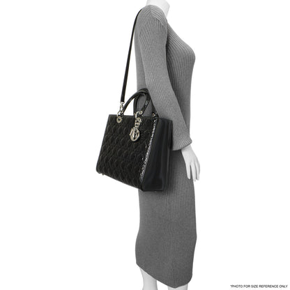 Exclusive Christian Dior Black Patent Cannage Large Lady Dior — Alternate View 9