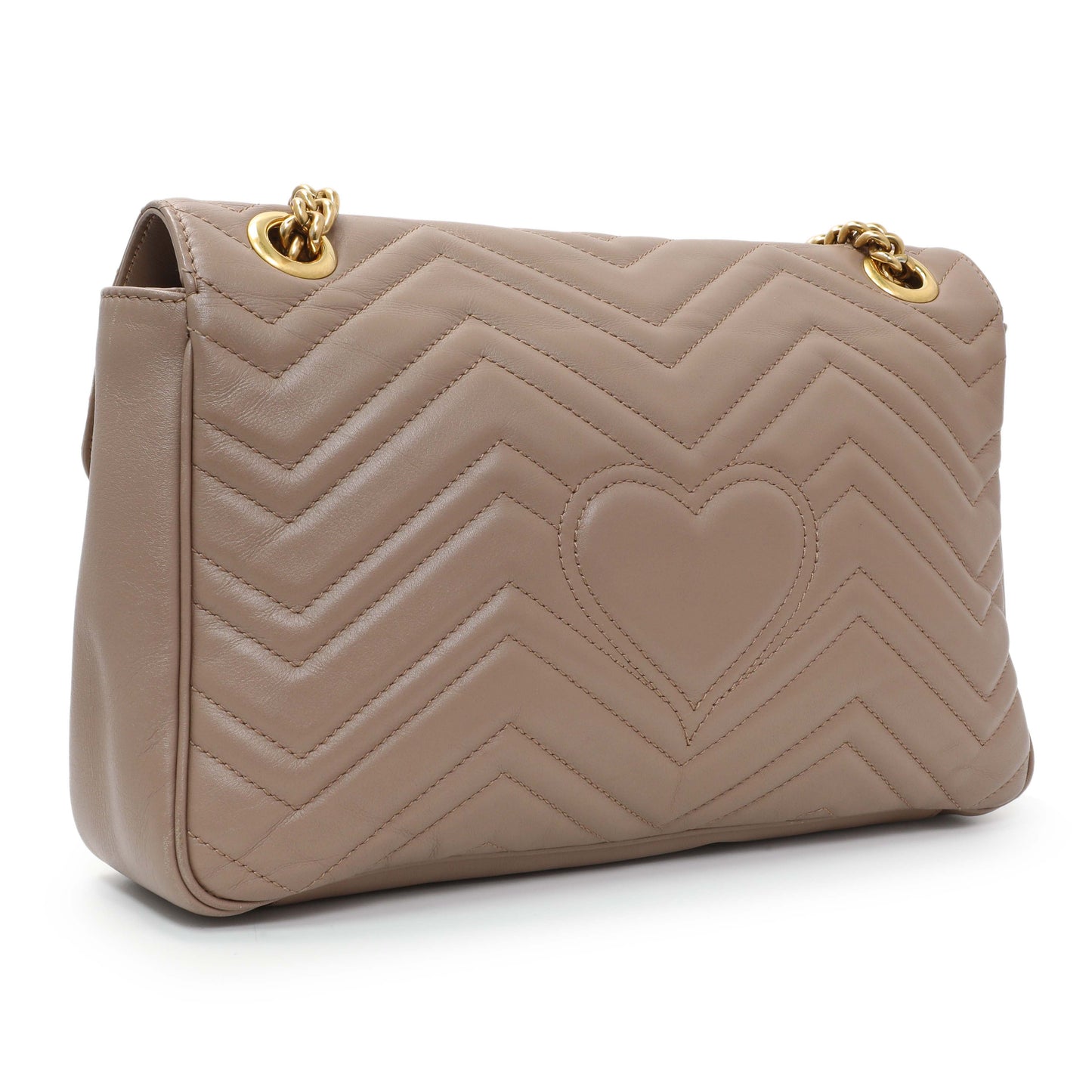Exclusive Gucci Porcelain Rose Calfskin Matelasse Medium GG Marmont Shoulder Bag — Side View