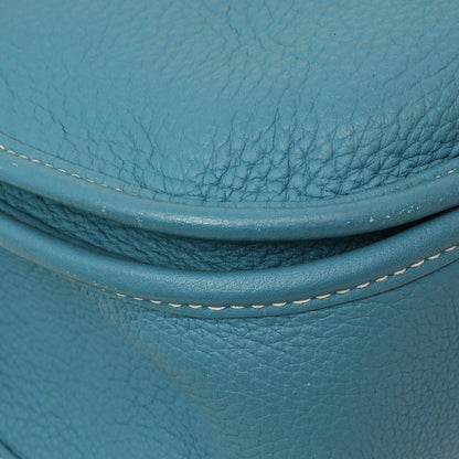 Exclusive Hermes Blue Jean Clemence Evelyne III GM — Lifestyle View