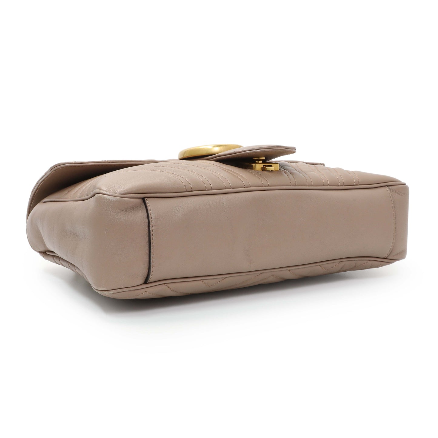Exclusive Gucci Porcelain Rose Calfskin Matelasse Medium GG Marmont Shoulder Bag — Back View