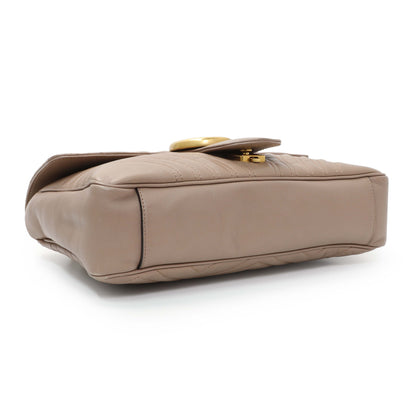 Exclusive Gucci Porcelain Rose Calfskin Matelasse Medium GG Marmont Shoulder Bag — Back View