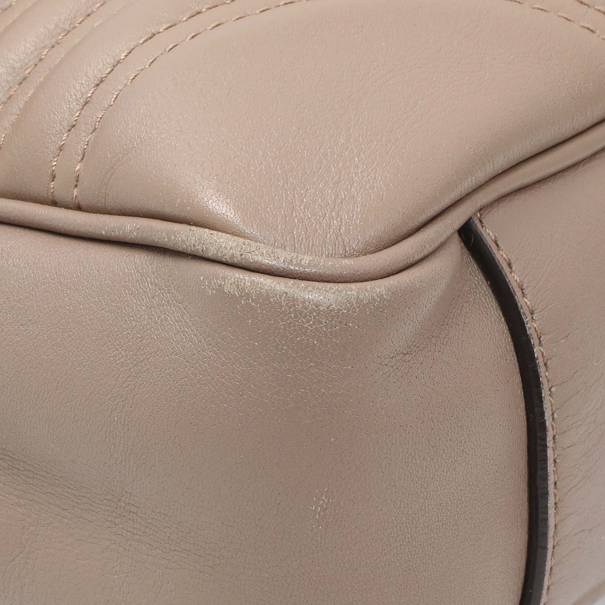 Exclusive Gucci Porcelain Rose Calfskin Matelasse Medium GG Marmont Shoulder Bag — Top View