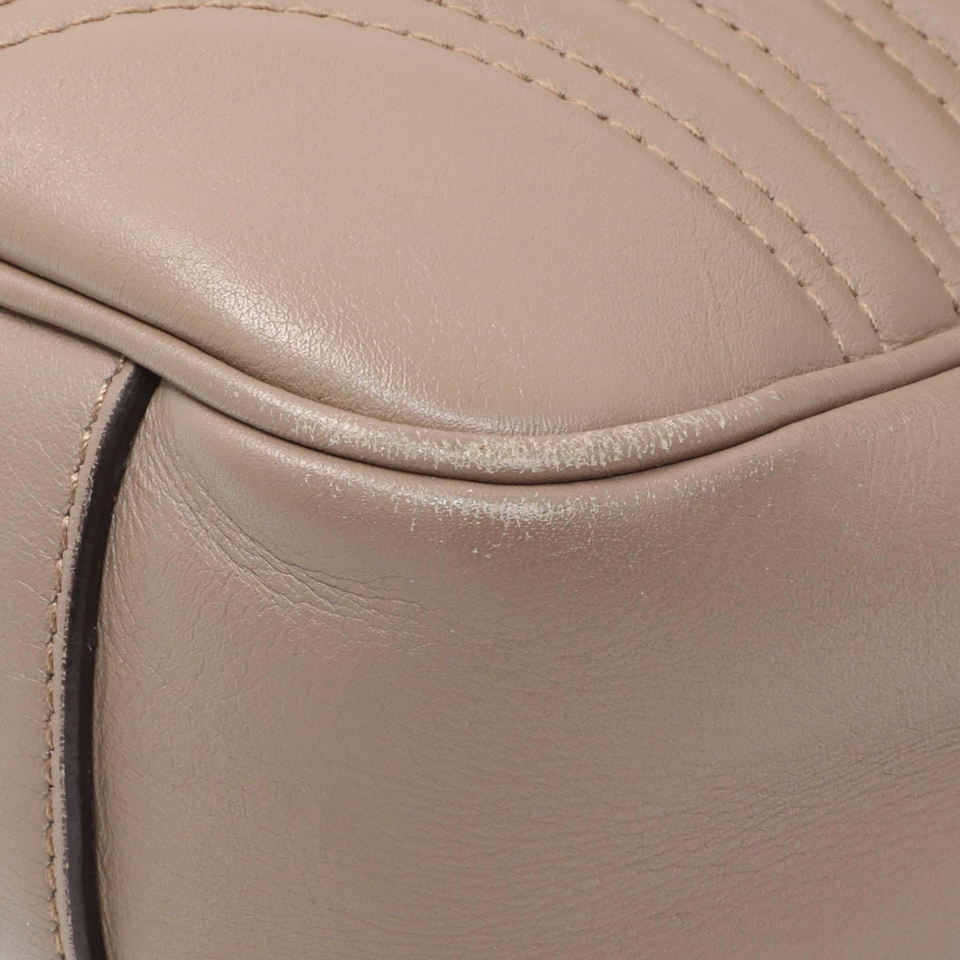 Exclusive Gucci Porcelain Rose Calfskin Matelasse Medium GG Marmont Shoulder Bag — Detail View