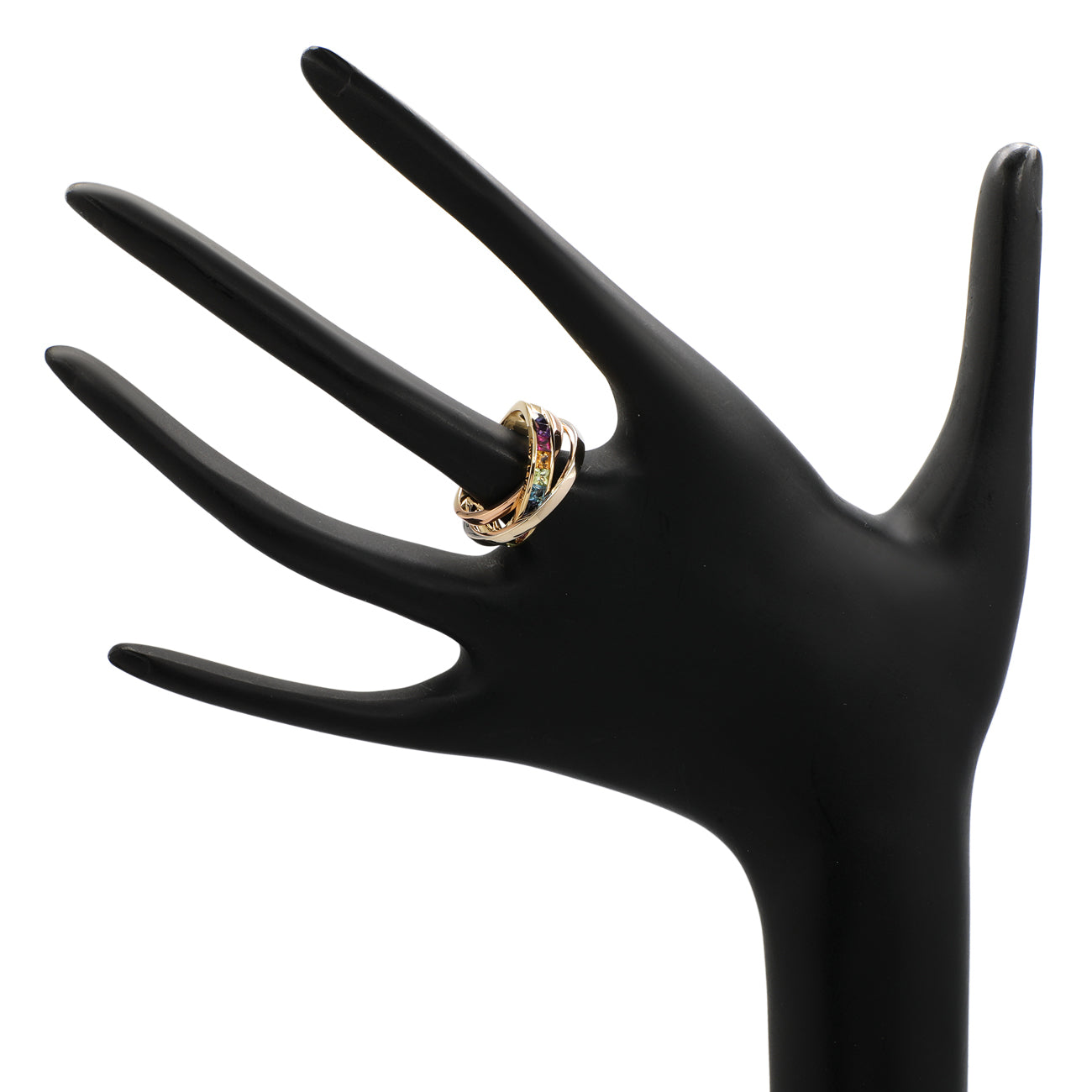 Exclusive 18K Yellow Gold Guy Laroche Brazilian Mix Crossover Ring — Top View