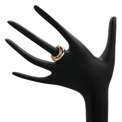 Exclusive 18K Yellow Gold Guy Laroche Brazilian Mix Crossover Ring — Top View