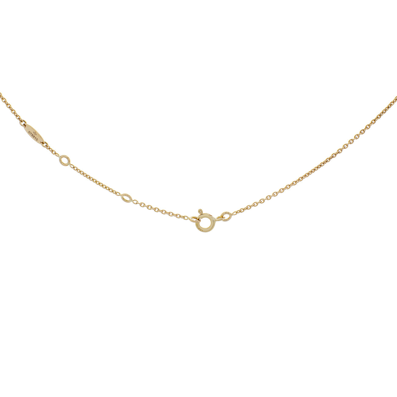 Exclusive Christian Dior 18K Yellow Gold Diamond Mother of Pearl Rose des Vents Necklace — Top View