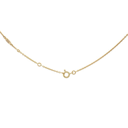Exclusive Christian Dior 18K Yellow Gold Diamond Mother of Pearl Rose des Vents Necklace — Back View
