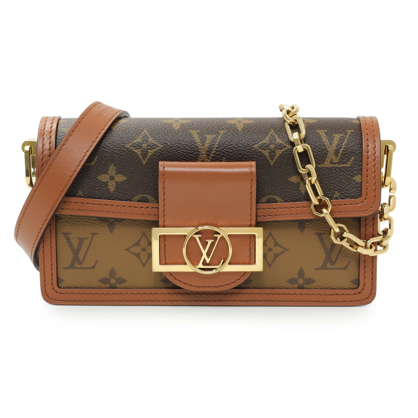 Exclusive Louis Vuitton Reverse Monogram Dauphine Mini East West — Front View