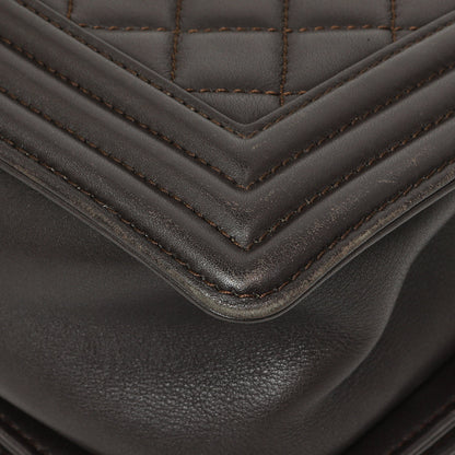 Exclusive Chanel Dark Brown Quilted Calfskin Medium Boy Bag — Alternate View 8